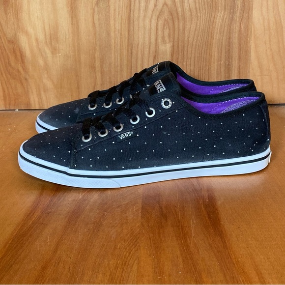 Womens 7 Vans Off The Wall Low Black Polka Dot Sneakers SEF1012 - Picture 3 of 8